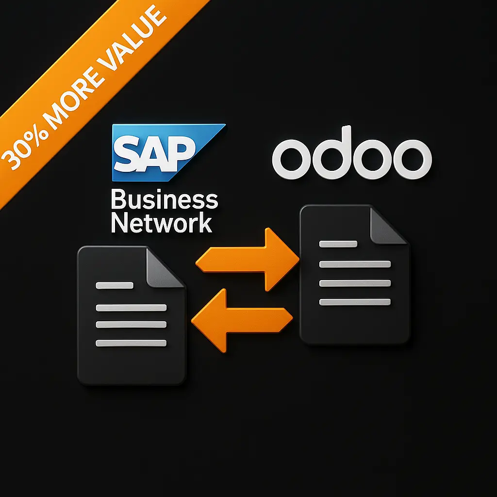 [BNCSAPBNTRANSCOMBO] Value combo of all BNODO transactional connectors for SAP Business Network-to-Odoo integrations to cover the full customer P2P cycle - also works for Odoo Enterprise Online - no need for Odoo.sh or OnPremise
