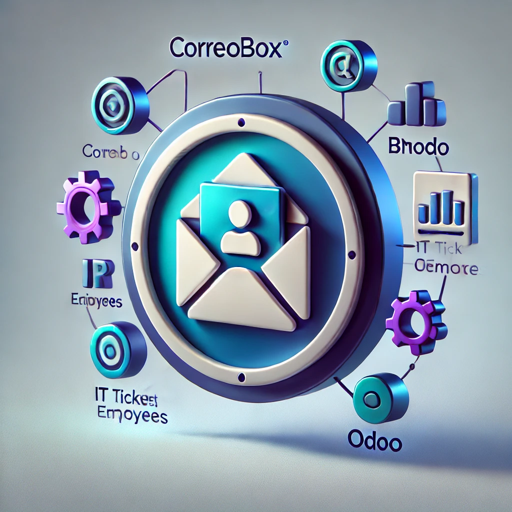 Conector Odoo-CorreoBox buzones, crea el correo electrónico del nuevo empleado directamente desde Odoo Empleados