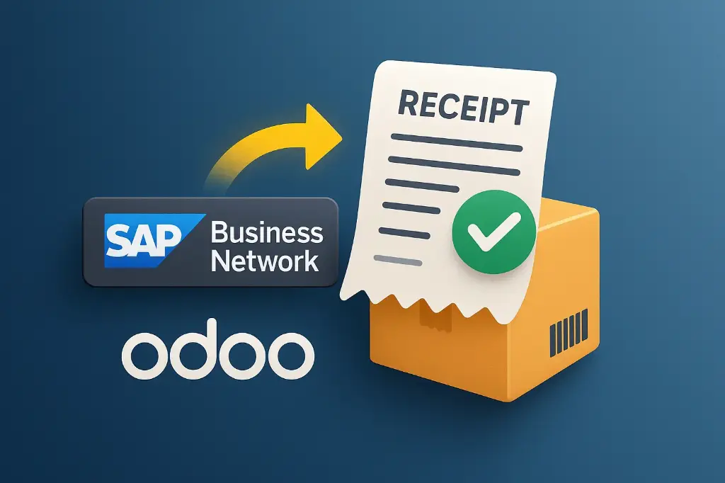 Conector SAP Business Network-a-Odoo para extraer recibos de entrega de clientes y publicarlos como confirmación de entrega en Odoo - también compatible con Odoo Enterprise Online, sin necesidad de Odoo.sh ni OnPremise