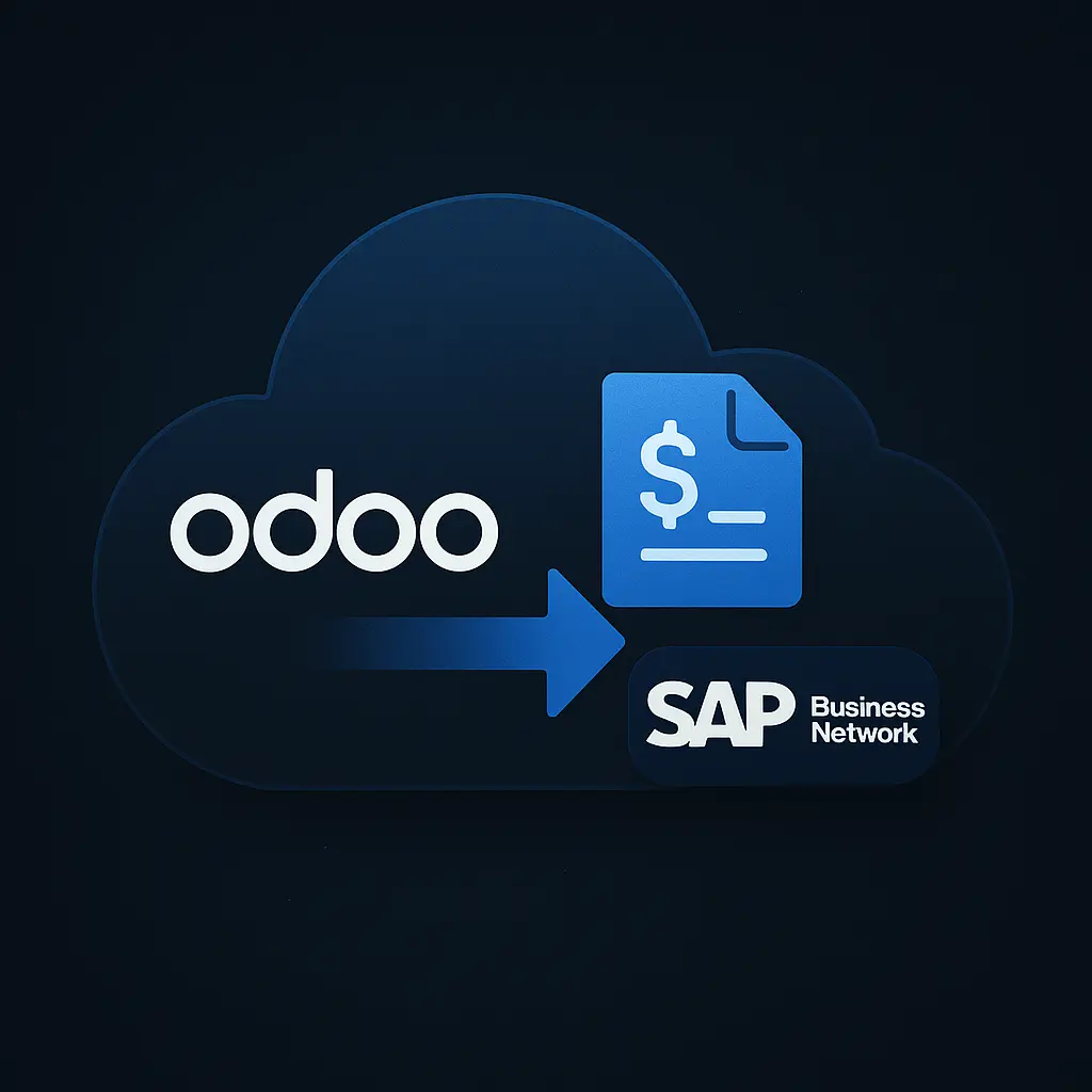 Conector SAP Business Network-Odoo para enviar facturas electrónicas reales y notas de crédito desde Odoo a SAP Business Network - si, también compatible con Odoo Enterprise Online, sin necesidad de Odoo.sh ni OnPremise